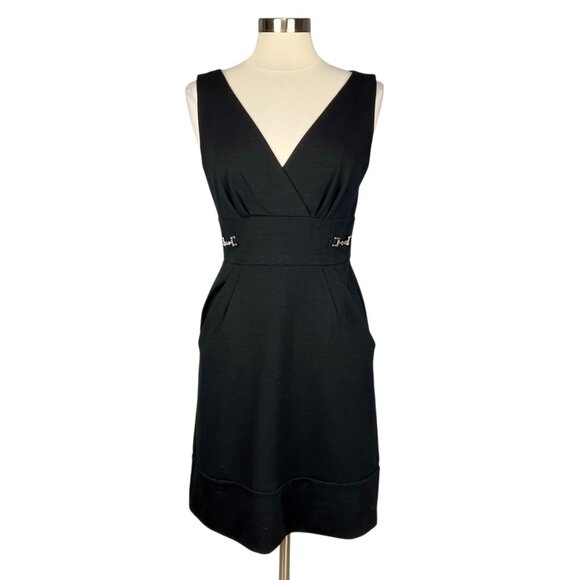 White House Black Market Womens Sleeveless Sheath Dress Silver Detail size 10 - Picture 1 of 10